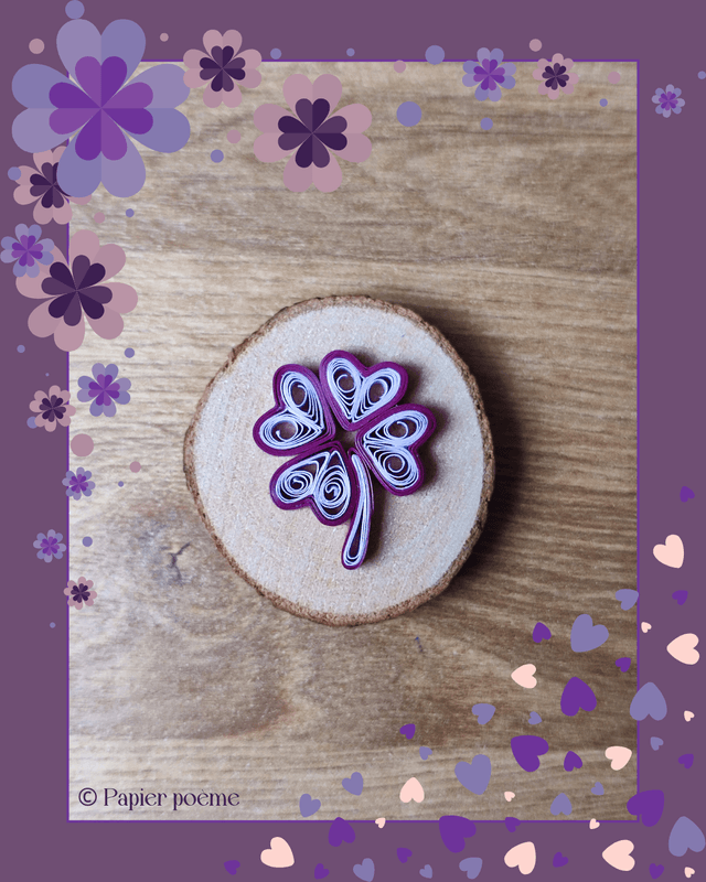 Trèfle à 4 cœurs, mauve